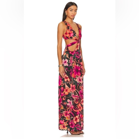 NWOT Revolve CIN CIN Vega Maxi Dress in Hibiscus Pink. Size small. - Picture 3 of 4